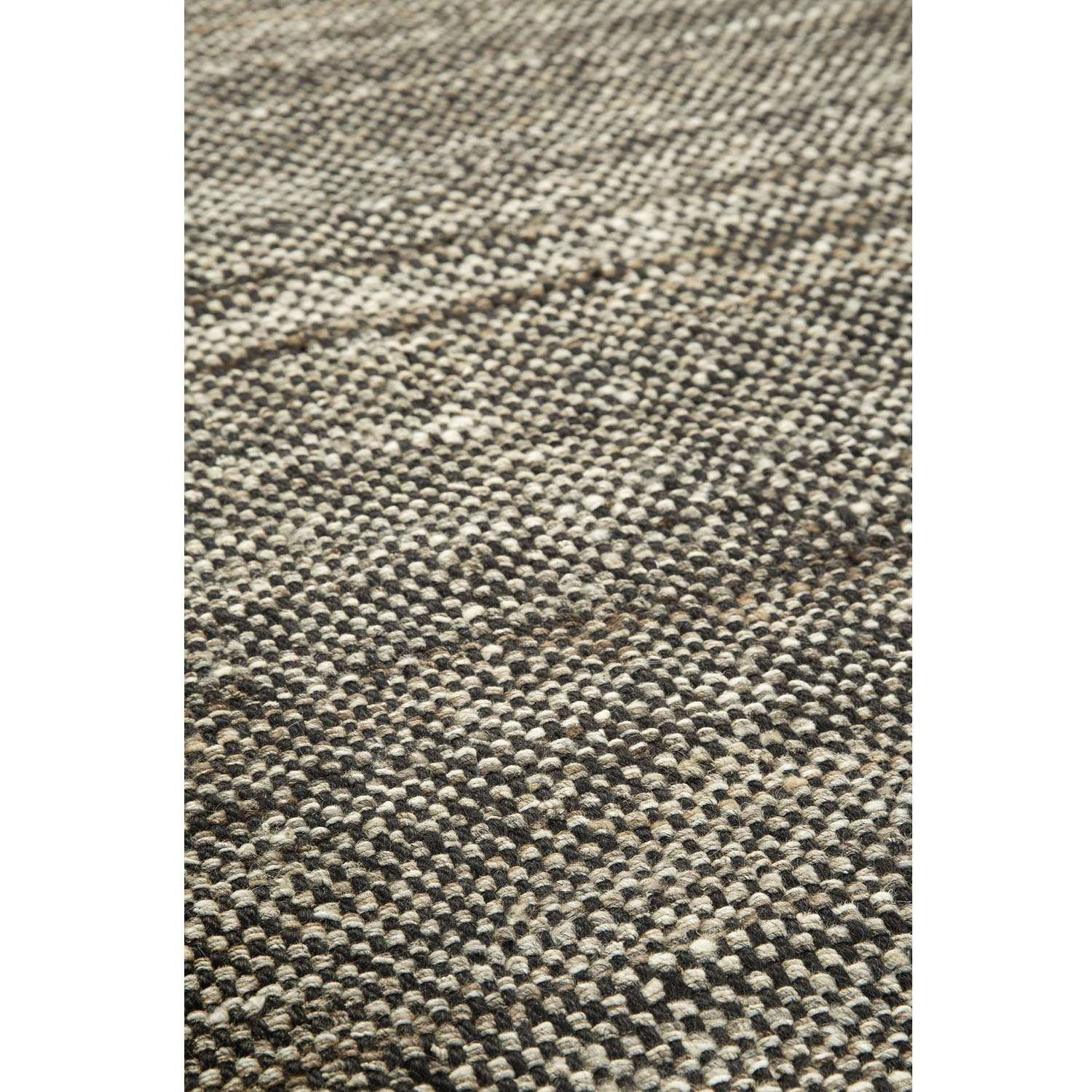 Checked Kilim-Teppich Natur 100 % handgesponnene Wolle 21728