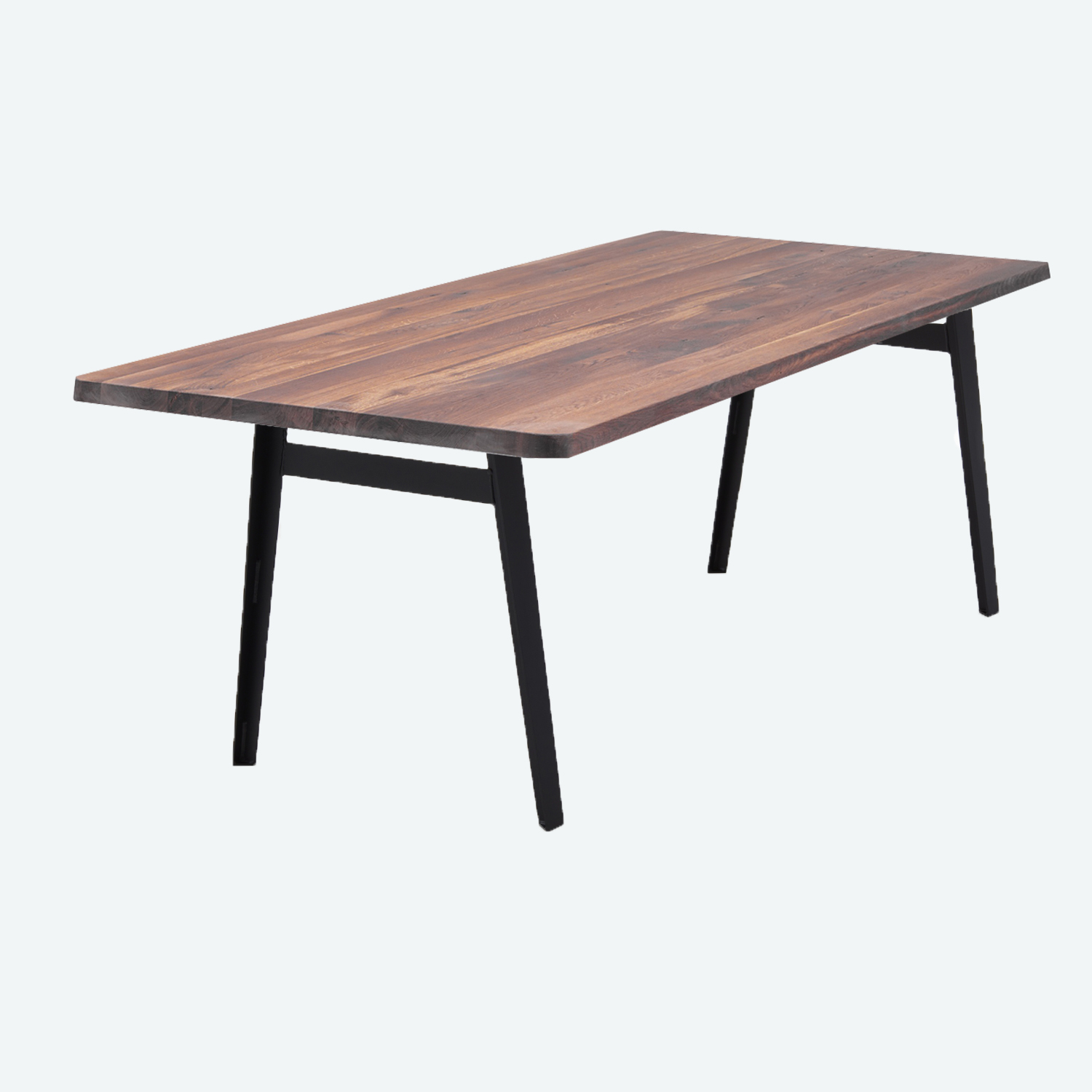 Tisch R Stahlbeine - Nussbaum