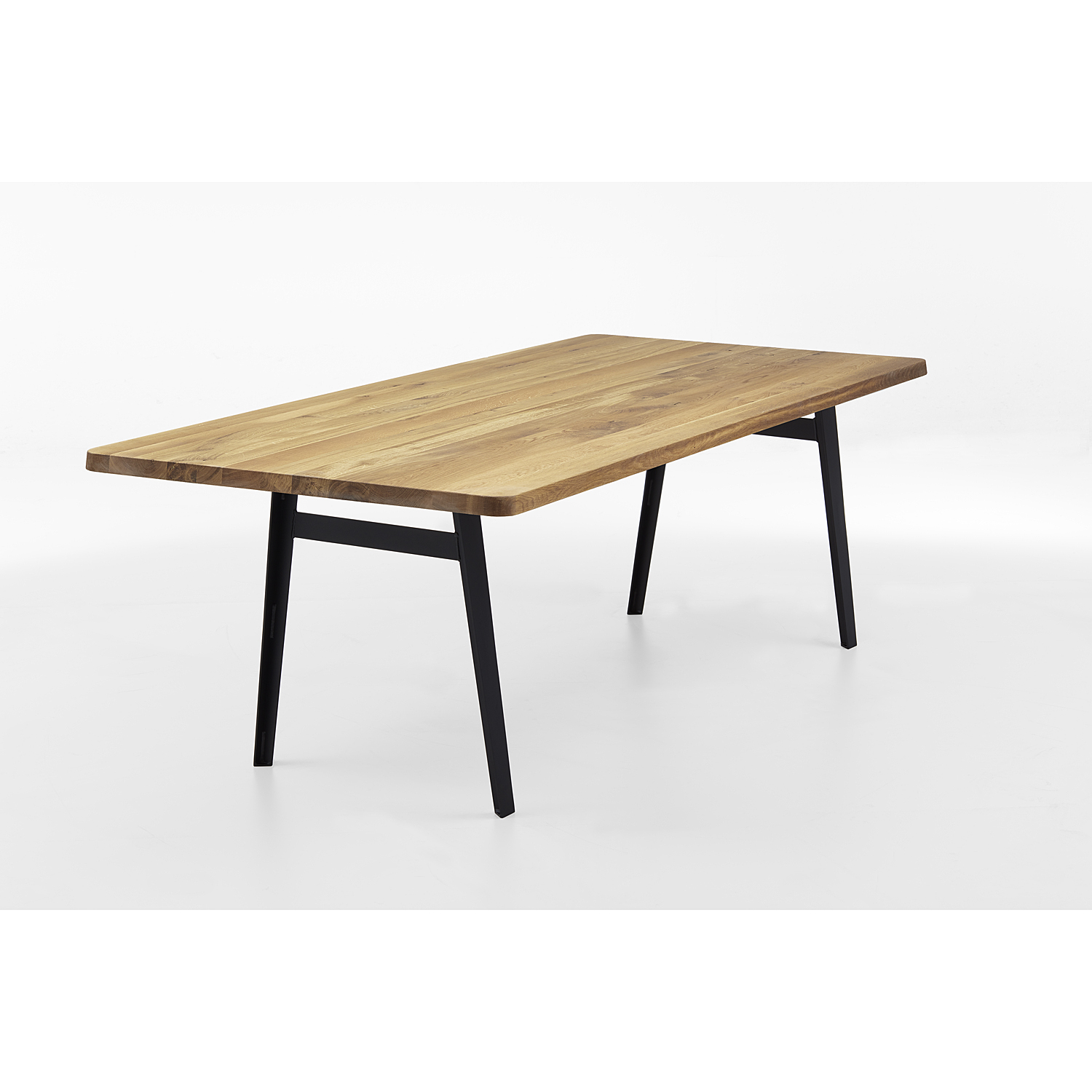 Tisch R Stahlbeine - Eiche 4cm